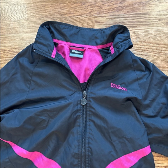 NWOT Wilson Women's Black and Pink windbreaker Jacket - Picture 2 of 3